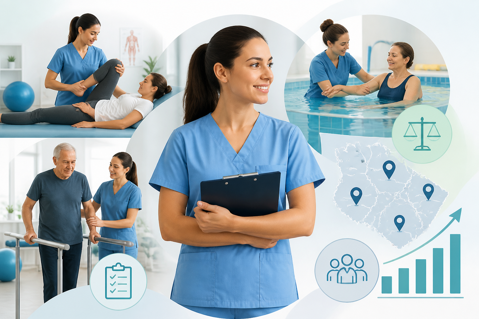 Oportunidades laborales para un auxiliar de fisioterapia: sectores, funciones y mercado real